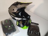 Cumpara ieftin Casca moto cross enduro +Ochelari+Manusi+Cagula marimea L