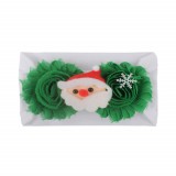 Bentita alba cu verde lata pentru fetite - Mos Craciun