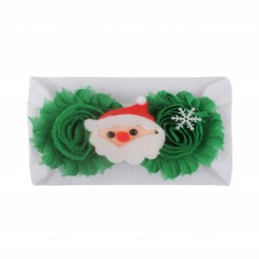 Bentita alba cu verde lata pentru fetite - Mos Craciun