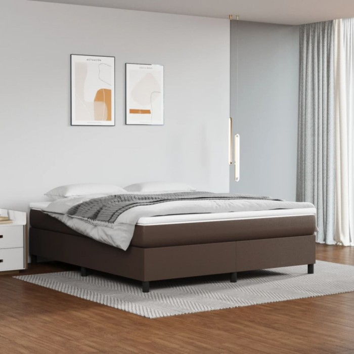 vidaXL Cadru de pat, maro, 160x200 cm, piele ecologică 3121056