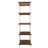 Cumpara ieftin Raft lemn alb maro vintage 55x40x210 cm