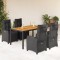 vidaXL Set mobilier de grădină cu perne, 5 piese, negru, poliratan 3212908