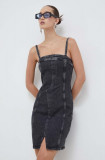 Karl Lagerfeld Jeans rochie culoarea gri, mini, mulata