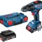 Bosch GSR 18V-50 Masina de gaurit si insurubat cu acumulator, 18V + 2 x Acumulatori GBA 18V 2.0Ah + Incarcator GAL 18V-20 Professional + L-Case ProAdv