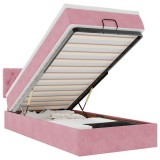 Cumpara ieftin Cadru de pat otoman cu saltea, catifea roz 90x190cm