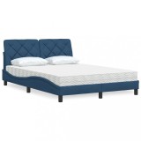 Cumpara ieftin Pat cu saltea, albastru, 140x200cm, material textil