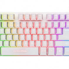 Tastatura Gaming Trust GXT833W Thado, iluminare Rainbow, Cu fir (Alb)