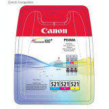 Combo Pack Original Canon CMY CLI-521MULTI BS2934B007AA