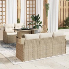 vidaXL Set de canapele pentru grădină 6 pcs Bej 100 x 55 x 73 cm 3357114