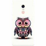 Husa silicon pentru Xiaomi Redmi Note 4, Colorful Owl Illustration