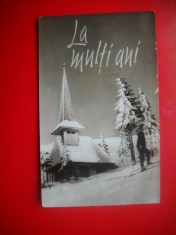 HOPCT 9108 LA MULTI ANI / PEISAJ DE IARNA / -FELICITARE ANIVERSARA-1 FILA -CIRCULATA
