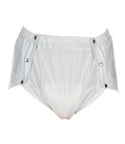 Chilot incontinenta nivel 4/5, Suprima, Unisex, PVC, Alb, capse frontale pozitionate oblic, Mar L