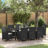 Cumpara ieftin Set de masă pentru grădină 9 pcs Negru poliratan