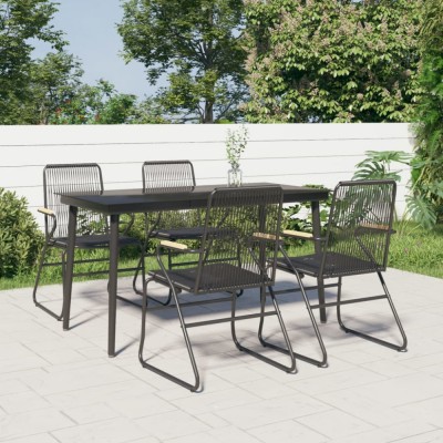 vidaXL Set mobilier de grădină, 5 piese, negru, ratan PVC 3099217 foto