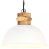 Cumpara ieftin Lampă suspendată industrială, alb, 42 cm, mango, E27, rotund