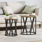 VidaXL Masă de cafea 2 pcs stejar artizanal 50 x 50 x 50 cm 868266