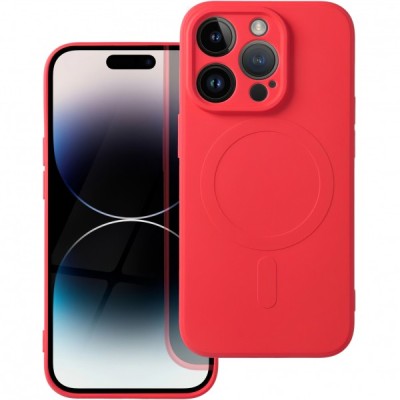 Husa MagSafe pentru Apple iPhone 14 Pro, OEM, Silicone Mag, Rosie foto