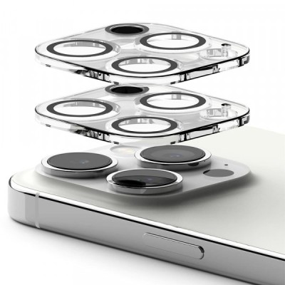 Folie de protectie Camera Spate Ringke pentru Apple iPhone 15 Pro Max, Sticla Securizata, Set 2 bucati, Transparenta foto