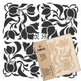 Șablon de plastic reutilizabil pentru țiglă // ART NOUVEAU FLOARE #4 - 15x15cm