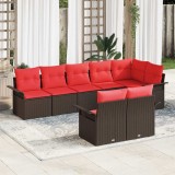 vidaXL Set de canapele pentru grădină 8 pcs Maro poliratan 3354083