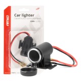 Priza bricheta auto etansa 12V 24V AMiO, soclu alimentare auto cu capac din cauciuc, pentru masini, motociclete, barci si vehicule off-road