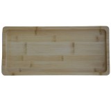 Platou Pufo din lemn de bambus pentru servire alimente, aperitive, dulciuri, pizza, 37 x 17 cm, maro