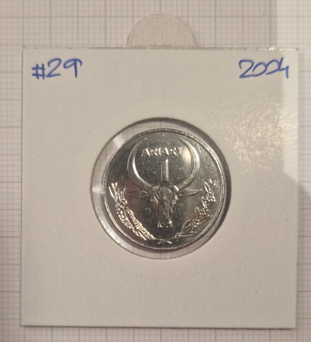 Madagascar, KM#29, 1 Ariary 2004