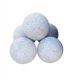 Bolard alb din beton rotund &ndash; sferic cu piatra naturala 35 cm