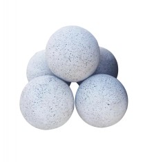 Bolard alb din beton rotund &ndash; sferic cu piatra naturala 35 cm
