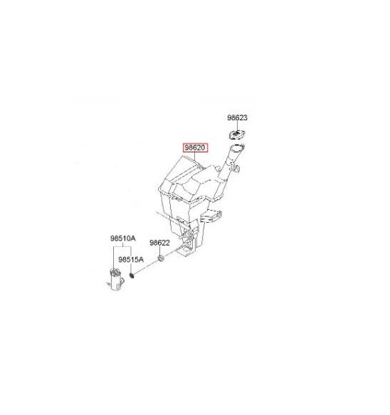 Rezervor spalator parbriz KIA RIO (UB), 2014-12.2016, model Hatchback, Cu capac, cu pompa spalator