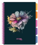 Caiet cu Spirala si Separatoare Strigo Pads Project Book Flori A4, Matematica, Albastru Deschis
