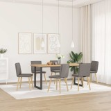 VidaXL Scaune de sufragerie, 6 buc., gri taupe, material textil