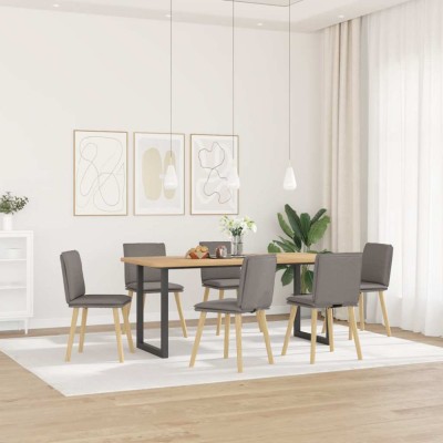 vidaXL Scaune de sufragerie, 6 buc., gri taupe, material textil foto