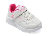 Pantofi sport SKECHERS albi, UNO LITE, din piele ecologica