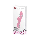 Vibrator Rabbit Cu Rotatii Ternence, Roz Pudrat, 19 cm