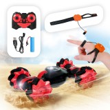 Masina de teren RC, 1:16, control gesturi, LED, reversibila, baterie reincarcabila, negru rosu