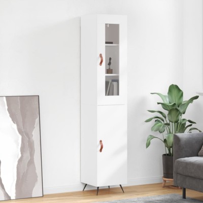 Gossi dulap inalt, alb, 34,5x34x180 cm, lemn prelucrat foto
