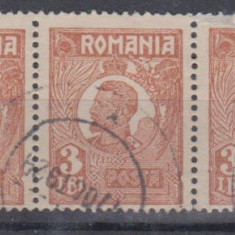 Romania, 1920, Uzuale Ferdinand (bust mic), straif de 5, stampilate (R1)