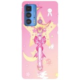 Husa compatibila cu Motorola Edge 20 model Sailor Moon wand, Silicon, TPU, Viceversa, Transparent, Carcasa