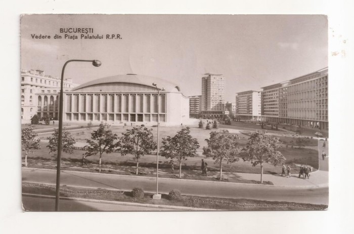 RF66 -Carte Postala- Bucuresti, piata Palatului RPR, circulata 1963
