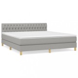 Cumpara ieftin Pat continental, gri deschis, 180x200 cm, material textil