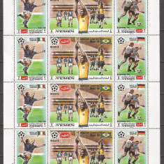 YEMEN 1970 SPORT C.M. DE FOTBAL ( bloc dantelat ) MNH