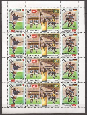 YEMEN 1970 SPORT C.M. DE FOTBAL ( bloc dantelat ) MNH foto