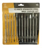 ✅Set de ebosoare profesionale pentru modelaj-sculptura inox 12 piese/24 capete diferite 15 cm , Toolzone - Marea Britanie