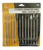 Set de ebosoare pentru modelaj-sculptura inox 12 piese/24 capete diferite 15 cm