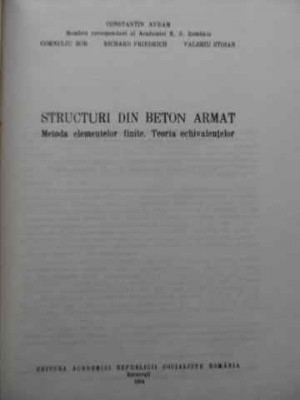 Structuri Din Beton Armat - C. Avram C. Bob R. Friedrich V. Stoian ,524941 foto