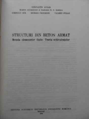 Structuri Din Beton Armat - C. Avram C. Bob R. Friedrich V. Stoian ,524941