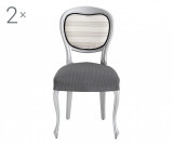 Set 2 huse elastice pentru scaun Eysa, Ulises Grey, poliester, bumbac, 40x40 cm, gri - Eysa, Gri &amp; Argintiu