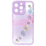 Husa iPhone 13 Pro Mov TPU Smiley Chain Protectie Camera