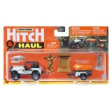 Matchbox Hitch&amp;Haul Set 2 Vehicule Mbx Off Road 1988 Jeep 4X4 Trailer Trawler Scara 1:64
